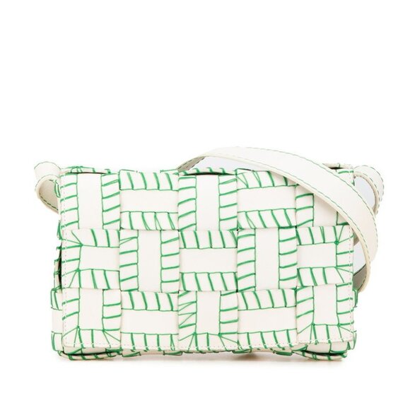 BOTTEGA VENETA White Leather Intrecciato Shoulder Bag - Picture 1 of 12